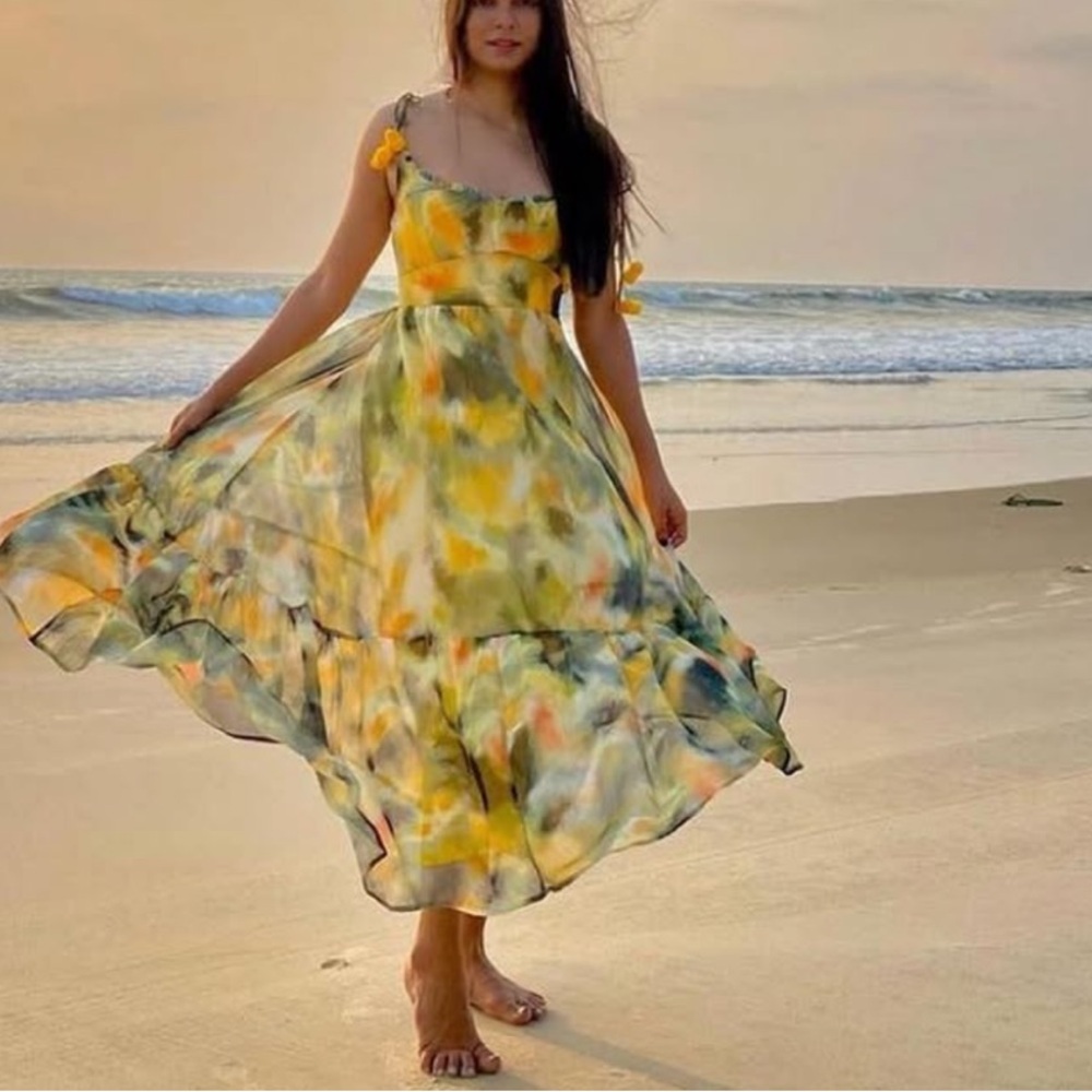 Yellow and Green Tie-Dye Dress NWT